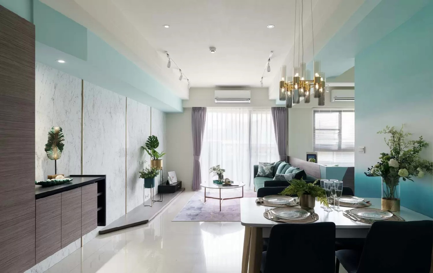 現(xiàn)代北歐風(fēng)格效果圖賞析 漸變藍的純凈空間