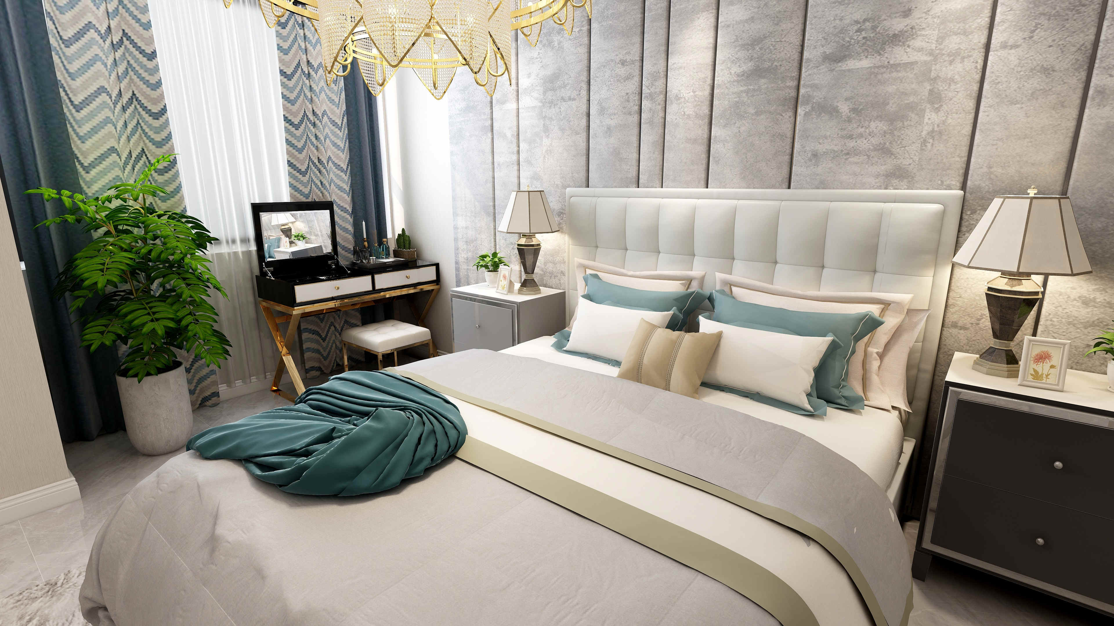 龍湖九里晴川-現(xiàn)代簡約-臥室設(shè)計效果圖