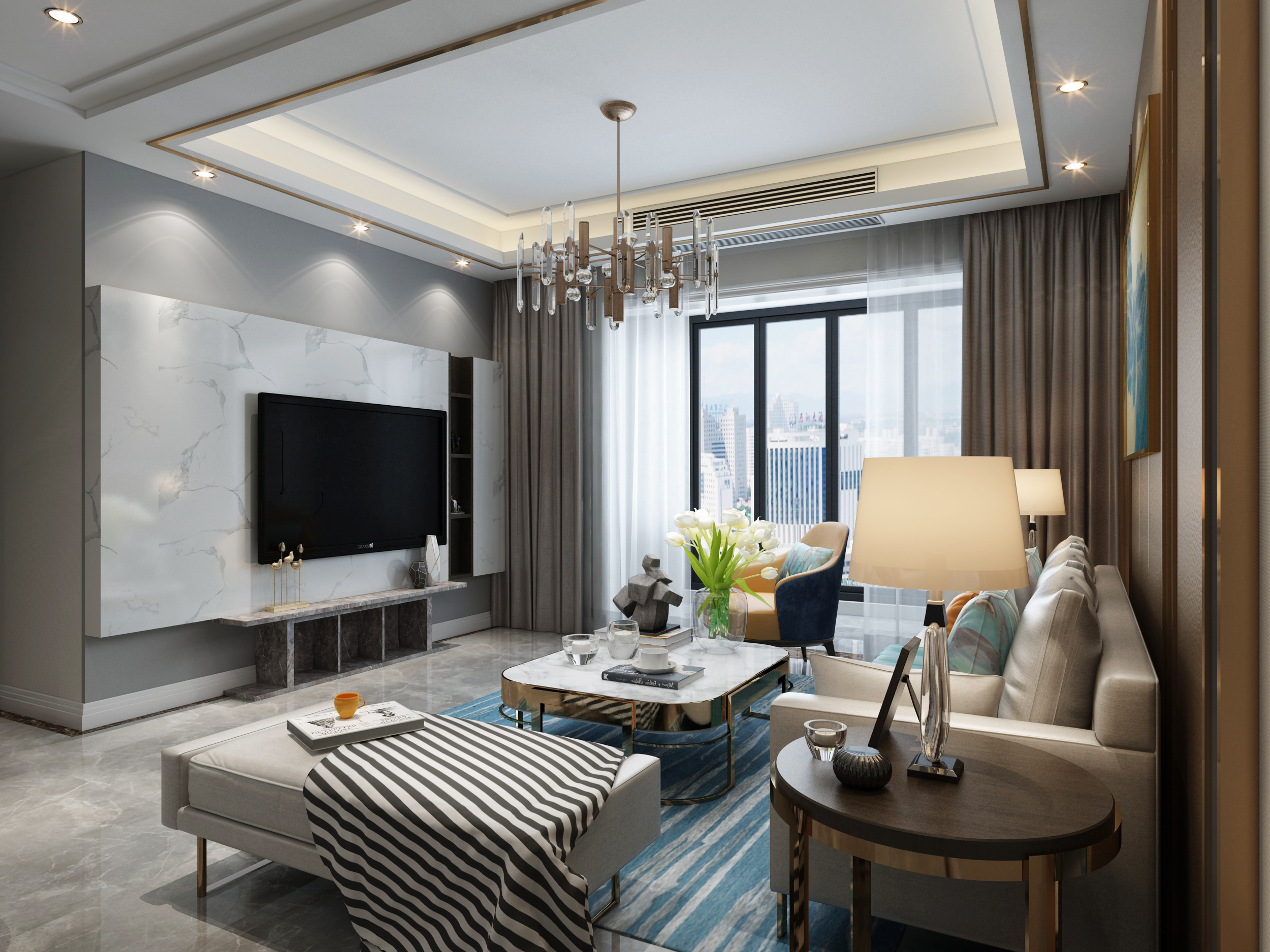 龍湖九里晴川-現(xiàn)代簡約-臥室設(shè)計效果圖